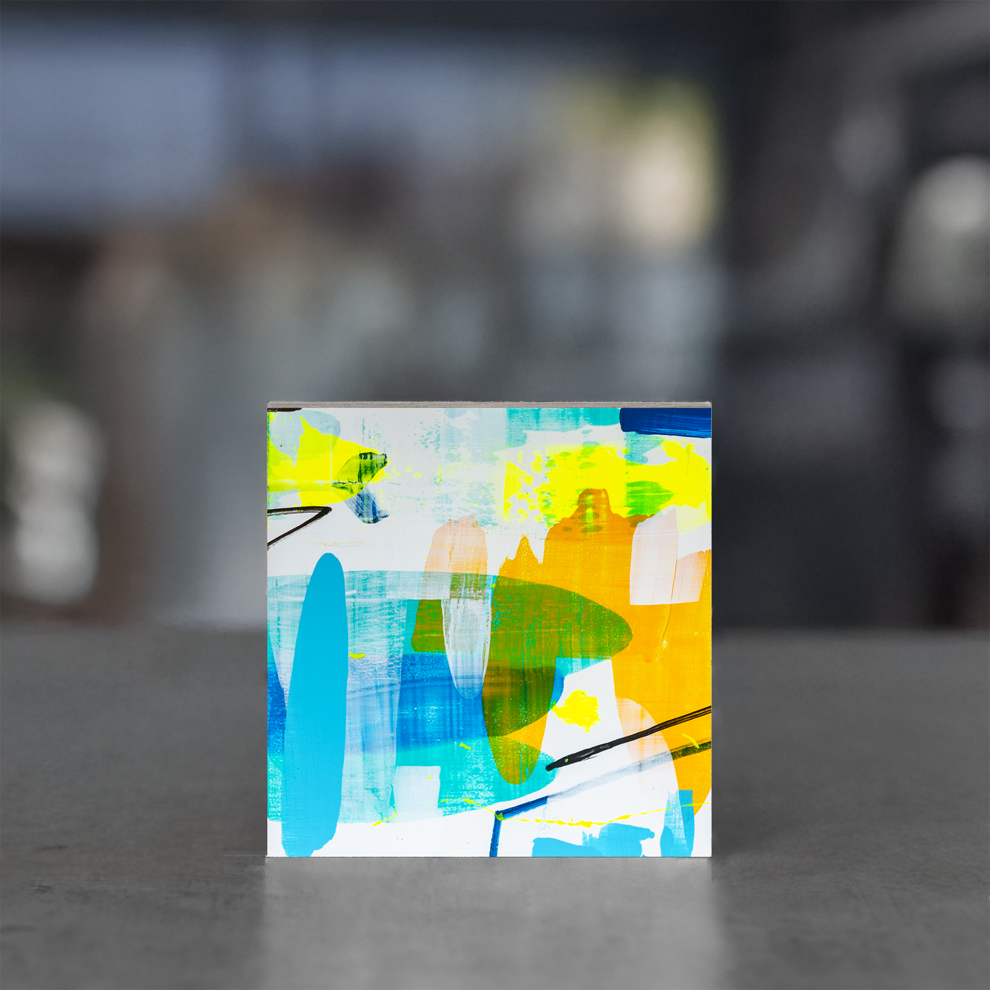 Gemälde abstrakt, 12 x 12 cm - BB0003