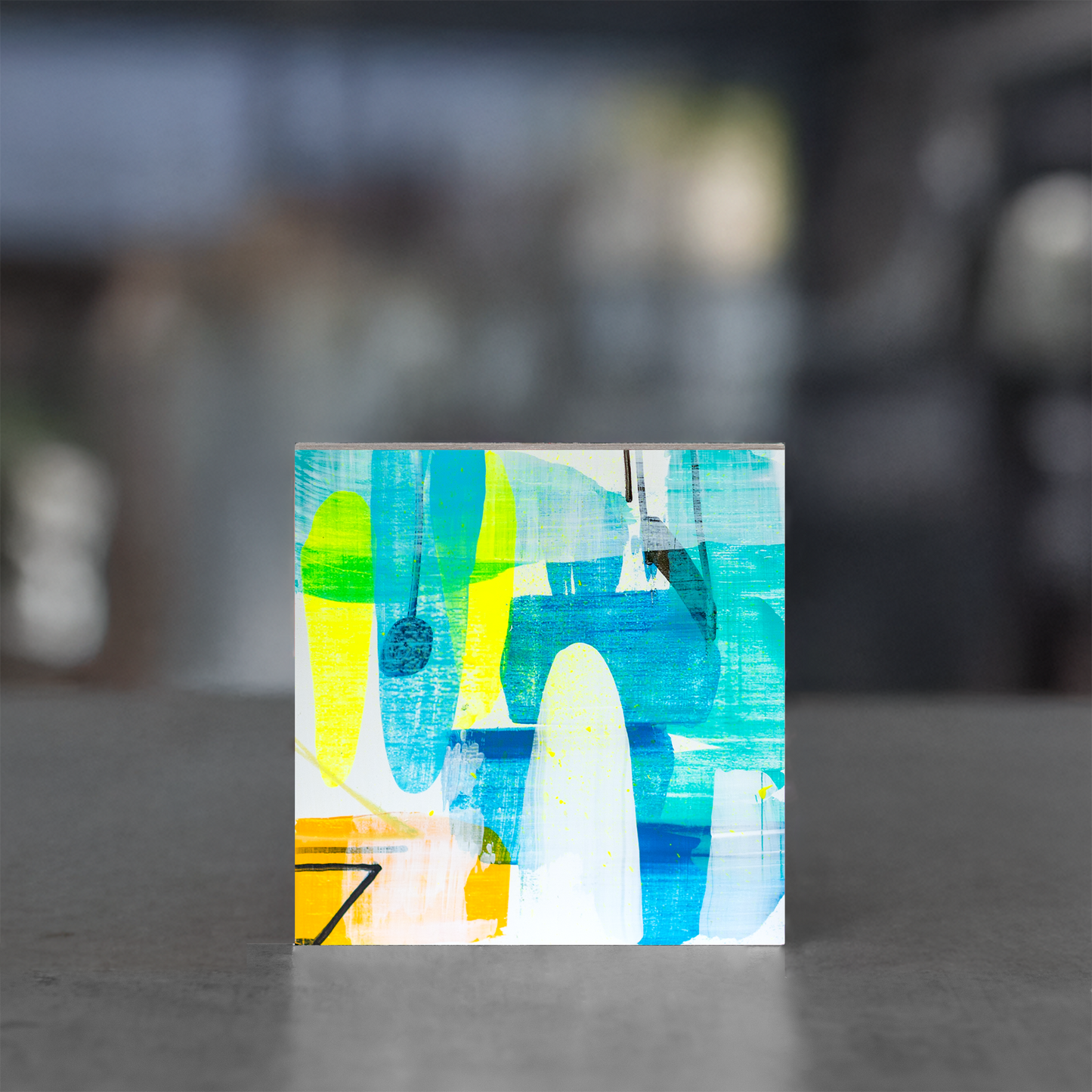 Gemälde abstrakt, 12 x 12 cm - BB0004