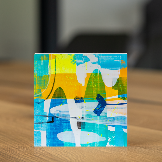 Gemälde abstrakt, 12 x 12 cm - BB0005