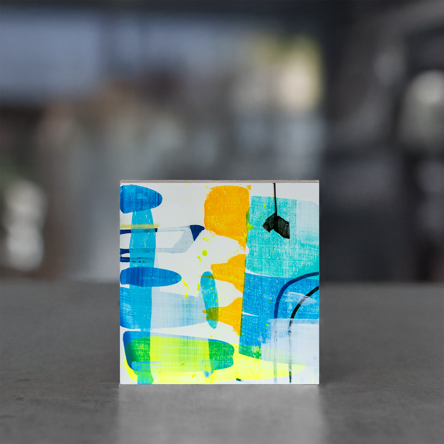Gemälde abstrakt, 12 x 12 cm - BB0006