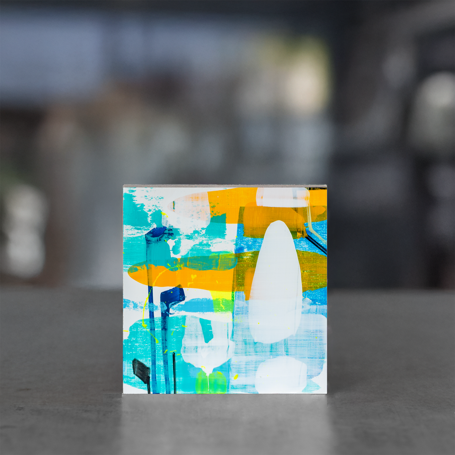 Gemälde abstrakt, 12 x 12 cm - BB0007