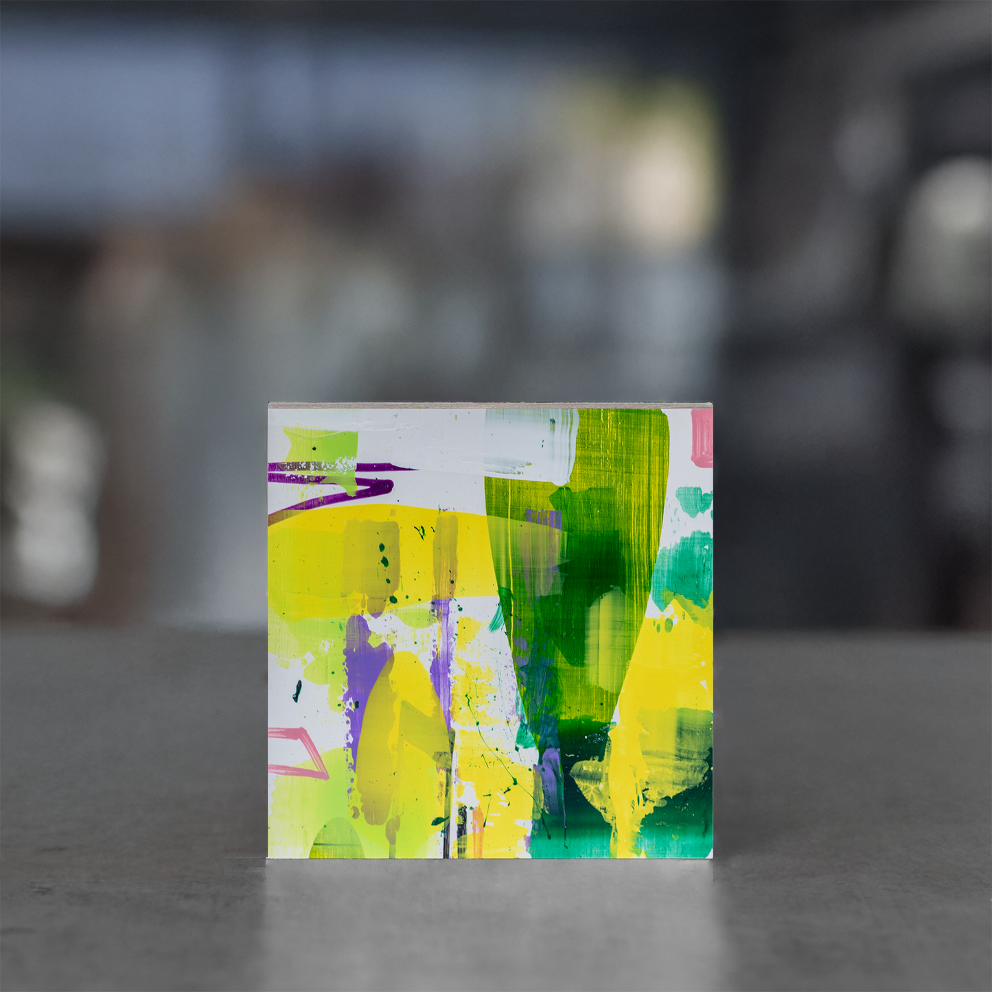Gemälde abstrakt, 12 x 12 cm - GG0018