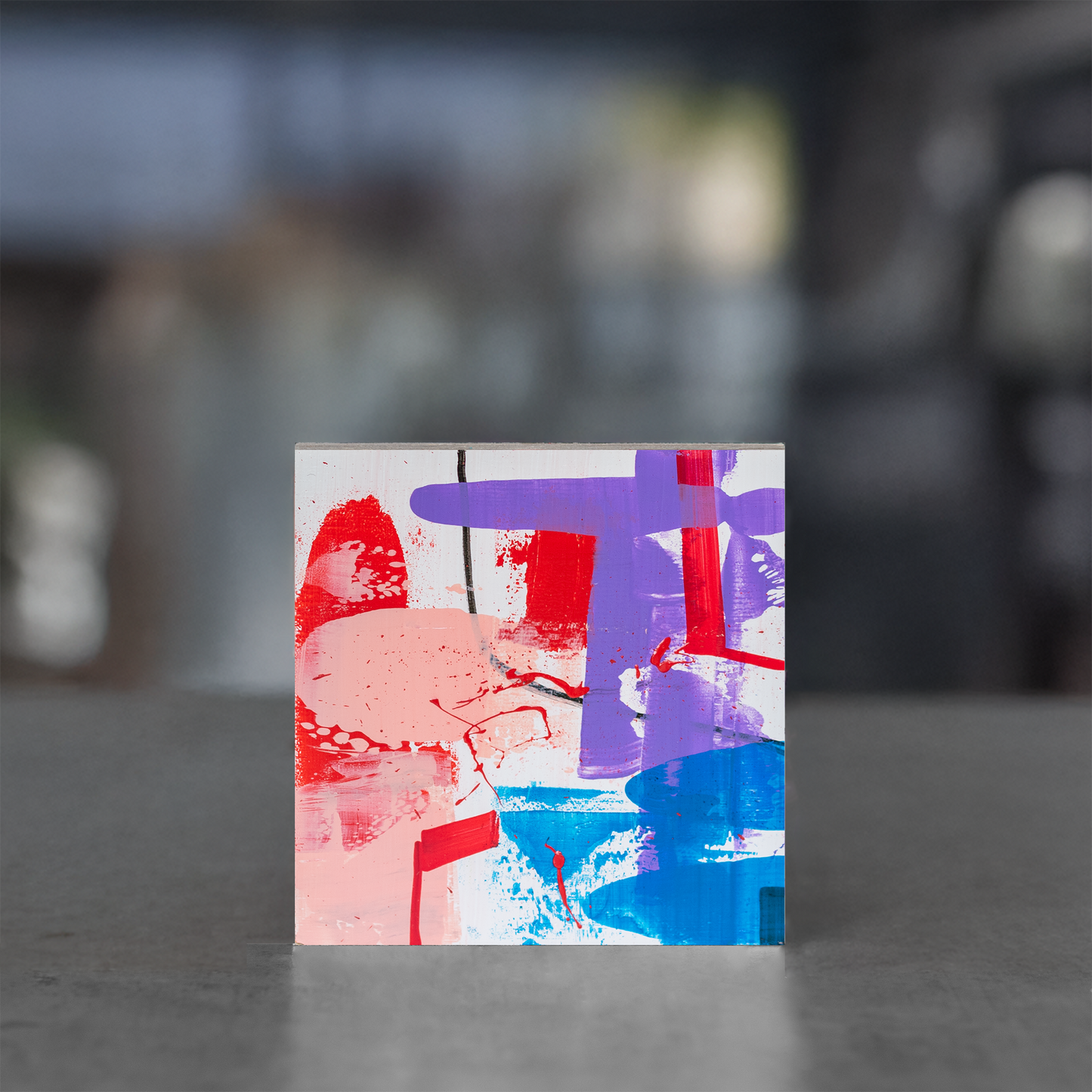 Gemälde abstrakt, 12 x 12 cm - RL0024