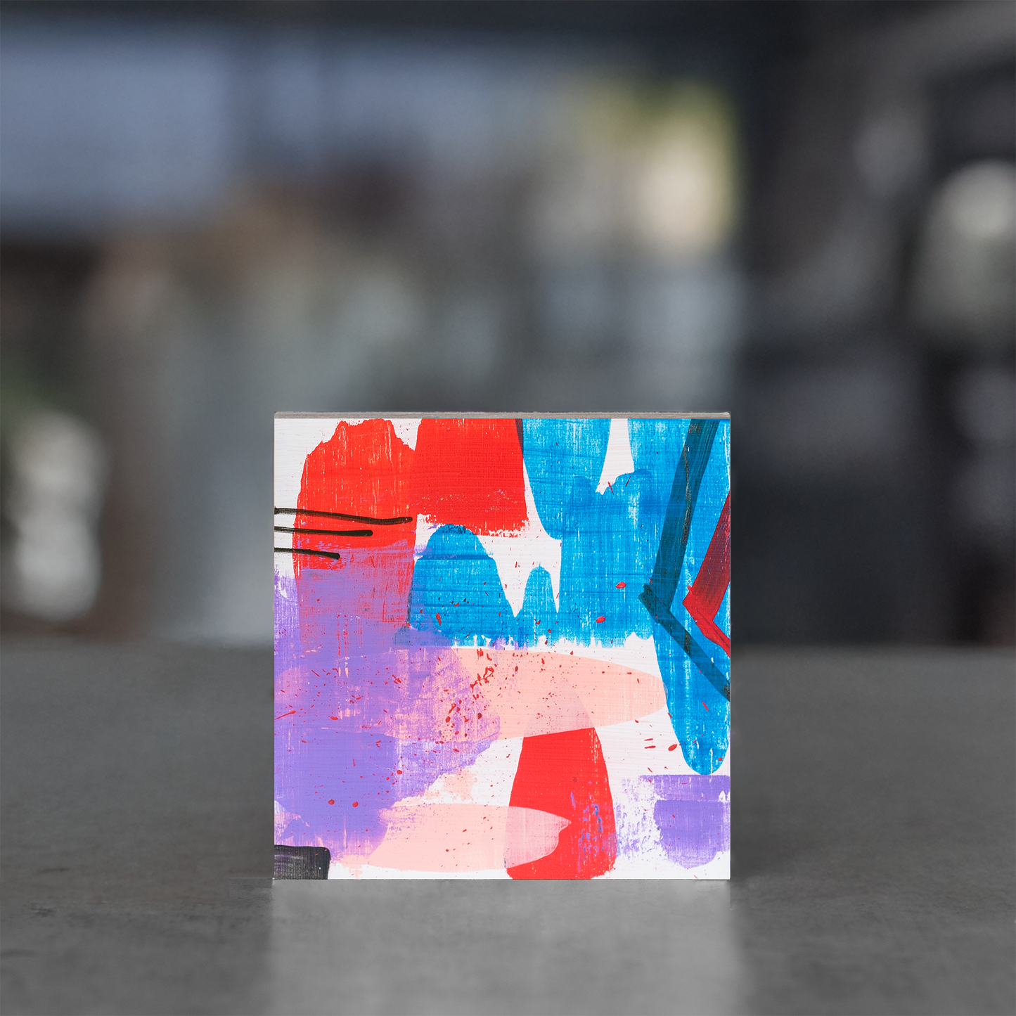 Gemälde abstrakt, 12 x 12 cm - RL0025