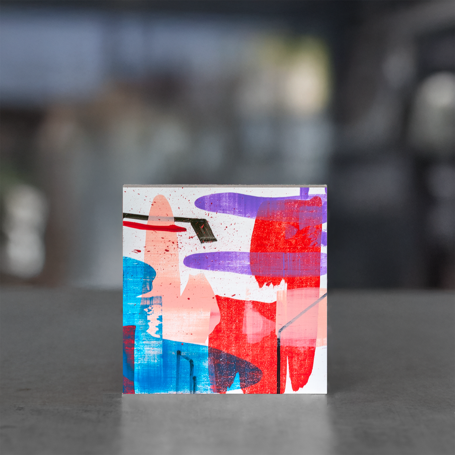 Gemälde abstrakt, 12 x 12 cm - RL0027