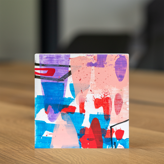 Gemälde abstrakt, 12 x 12 cm - RL0028