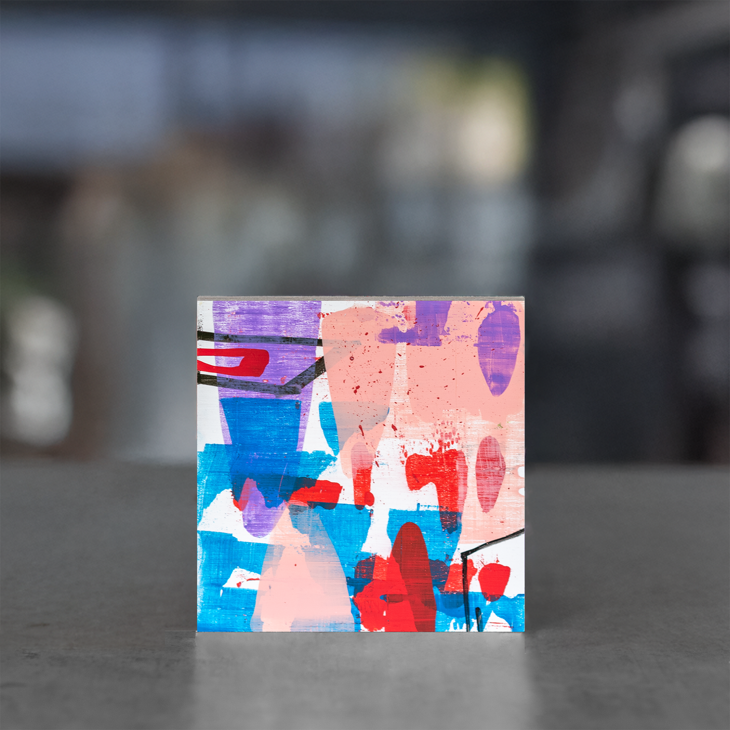 Gemälde abstrakt, 12 x 12 cm - RL0028