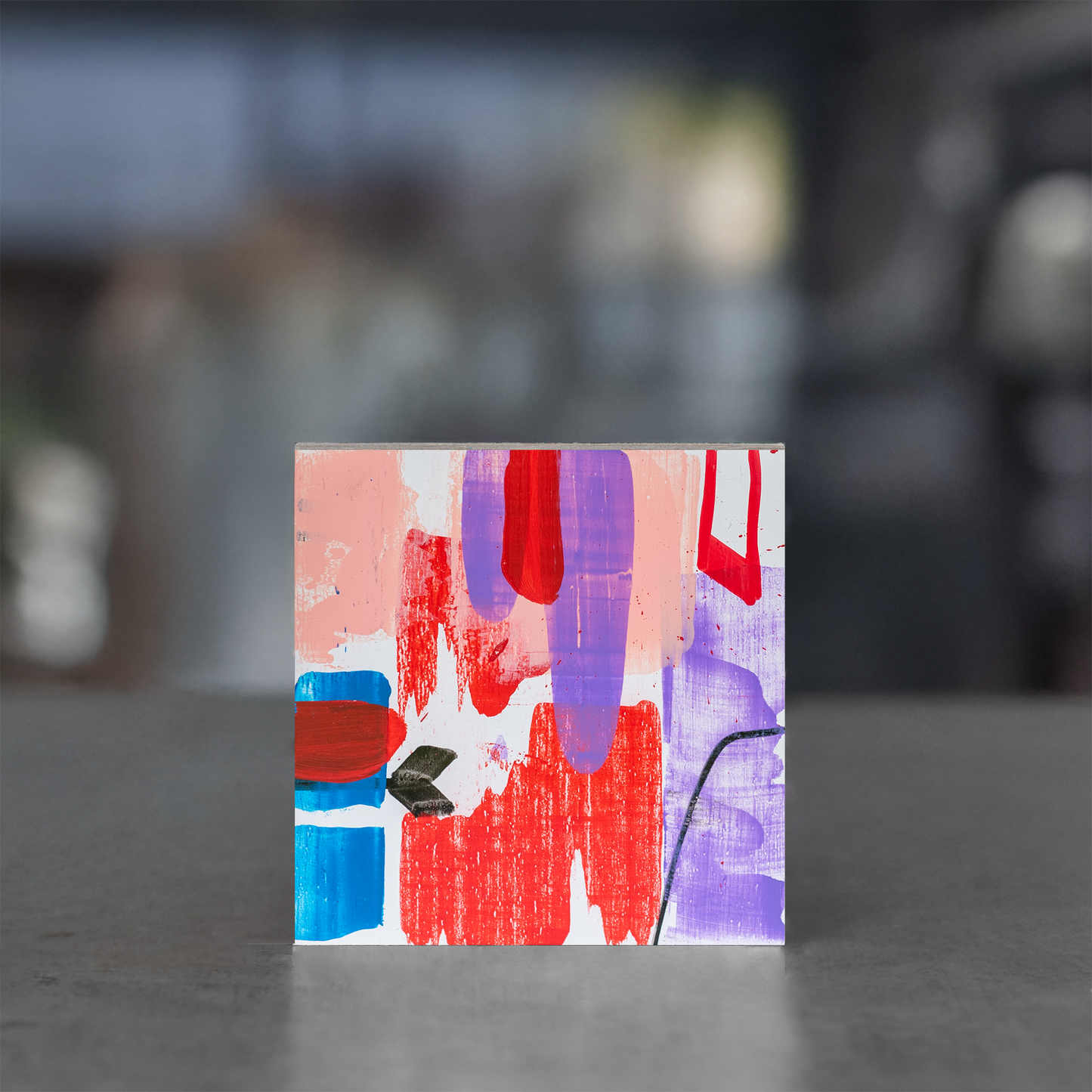 Gemälde abstrakt, 12 x 12 cm - RL0026