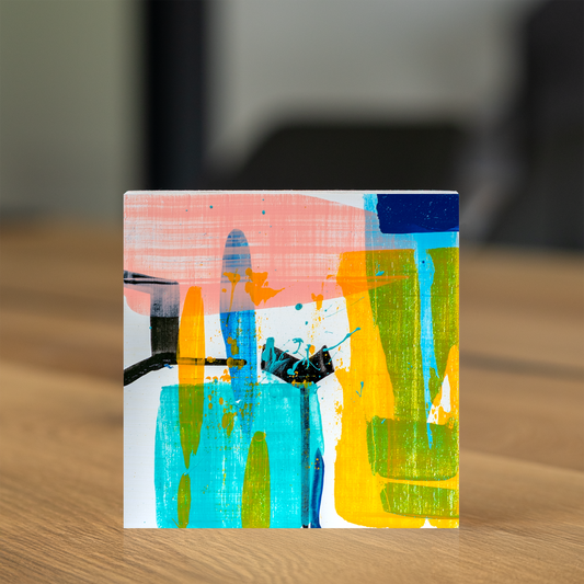 Gemälde abstrakt, 12 x 12 cm - TO0009