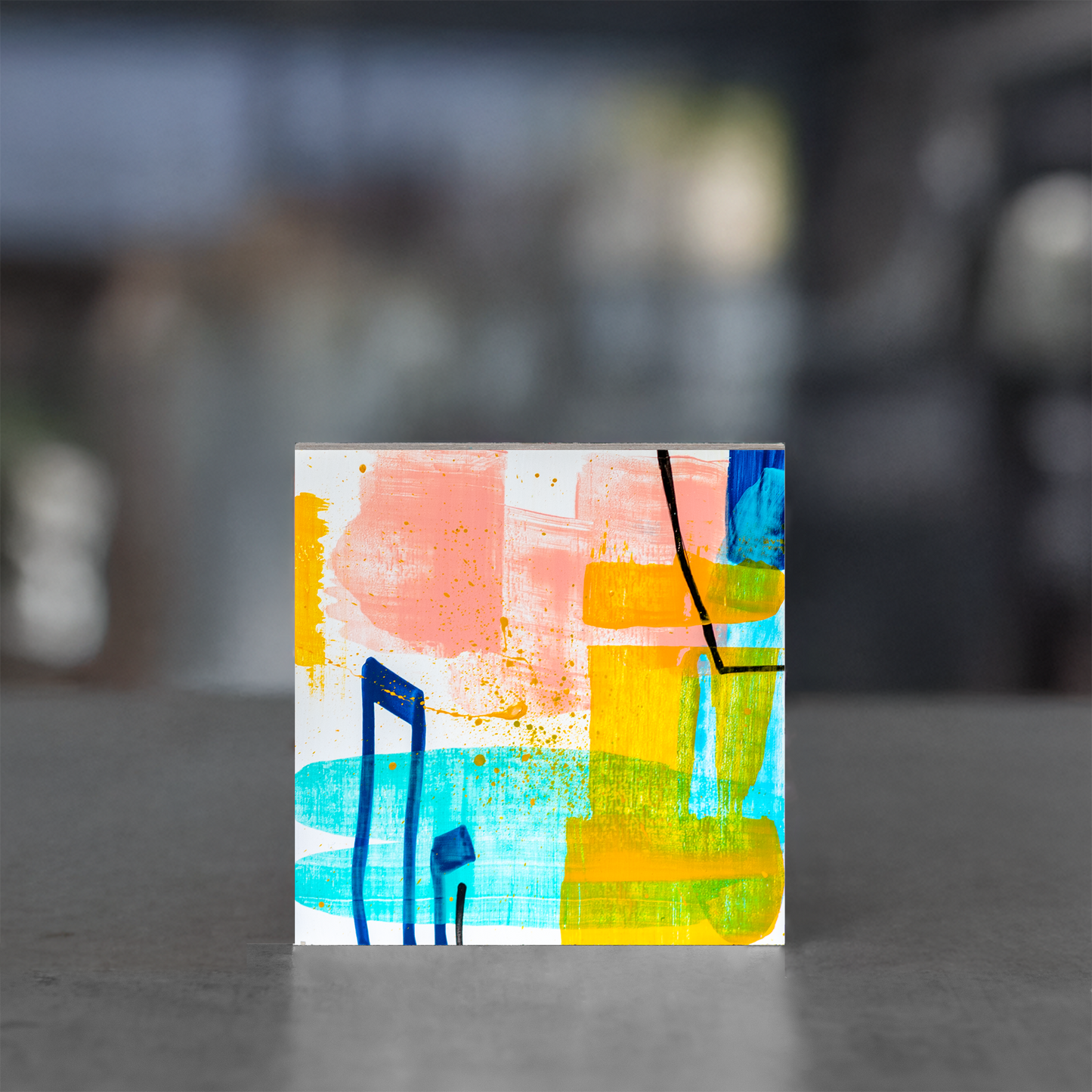 Gemälde abstrakt, 12 x 12 cm - TO0011