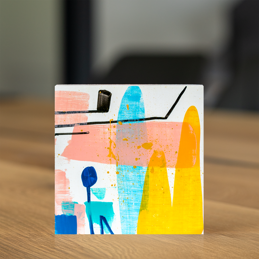 Gemälde abstrakt, 12 x 12 cm - TO0012