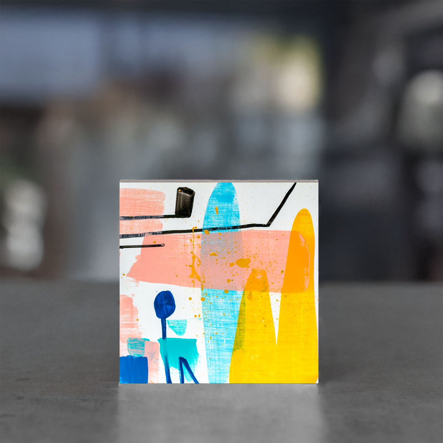 Gemälde abstrakt, 12 x 12 cm - TO0012