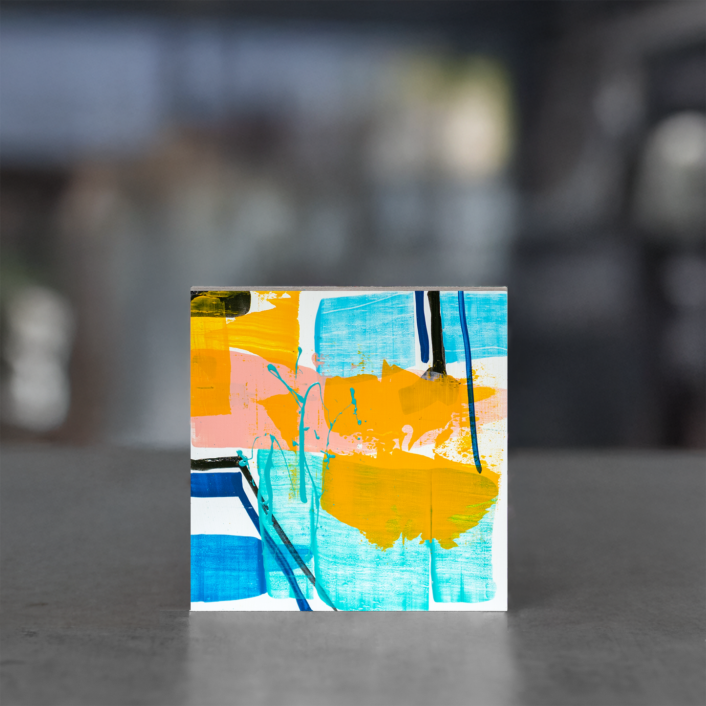 Gemälde abstrakt, 12 x 12 cm - TO0013