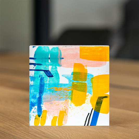 Gemälde abstrakt, 12 x 12 cm - TO0014