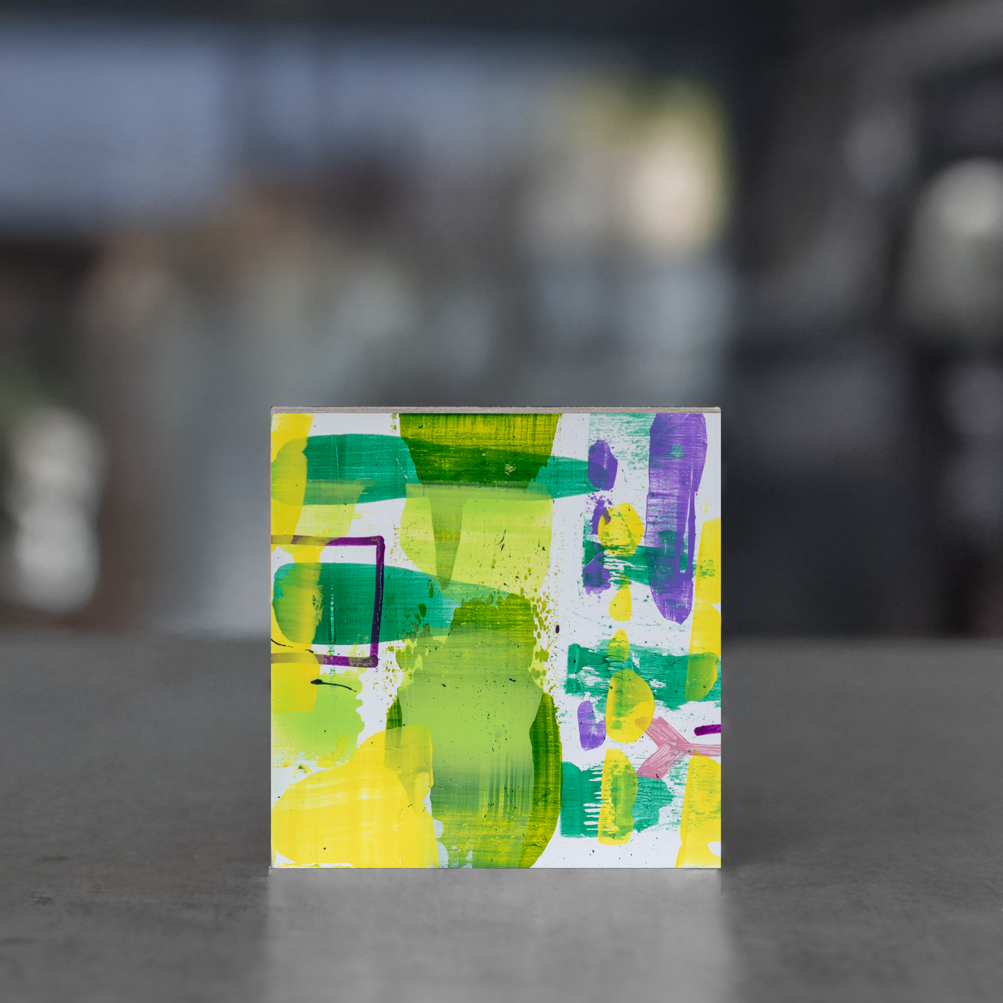 Gemälde abstrakt, 12 x 12 cm - GG0017