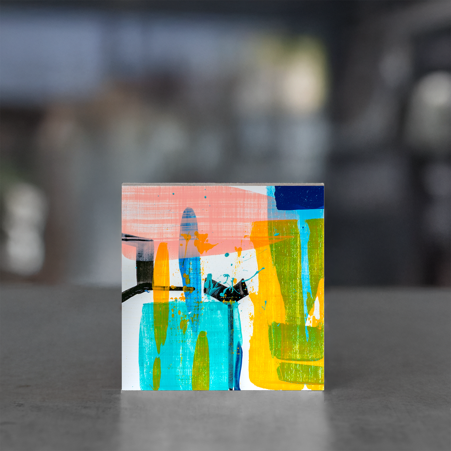 Gemälde abstrakt, 12 x 12 cm - TO0009