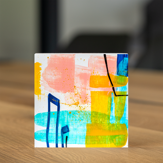 Gemälde abstrakt, 12 x 12 cm - TO0011
