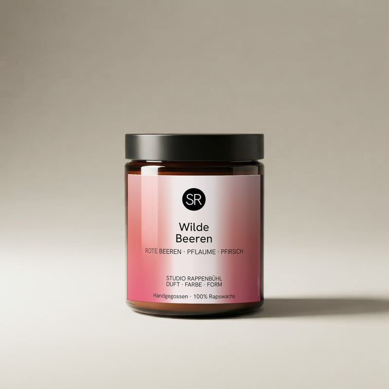 Duftkerze Wilde Beeren mit Rote Beeren, Pflaume & Pfirsich – Studio Rappenbühl